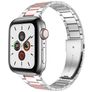 Mobigear Lissabon Edelstahl Apple Watch Armband Faltschließe - 49/46/45/44 mm - Pink / Silber