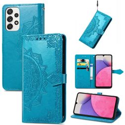 Mobigear Mandala Samsung Galaxy A33 Hülle Klapphülle Geldbörse - Blau