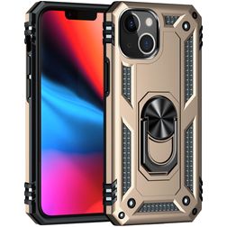 Mobigear Armor Ring iPhone 13 Mini Hülle Hardcase Backcover Stoßfest mit Ringhalter - Gold