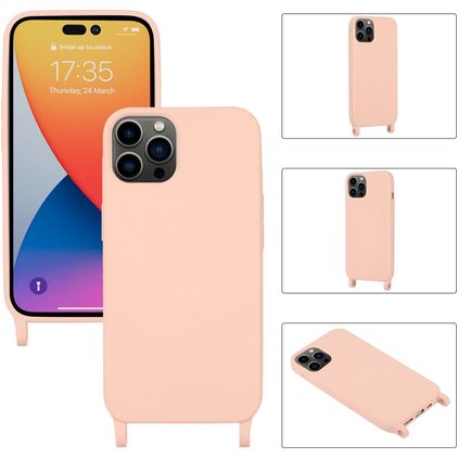 Mobigear Lanyard iPhone 14 Pro Max Silikon Handykette - Pink