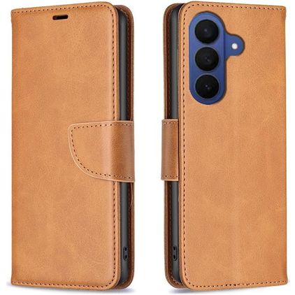 Mobigear Excellent Samsung Galaxy A27 Hülle Klapphülle Geldbörse - Cognac