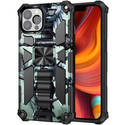 Mobigear Armor Stand iPhone 13 Pro Max Hülle Hardcase Backcover Stoßfest mit Ständer - Grün