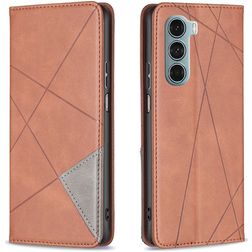 Mobigear Rhombus Slim Motorola Moto G200 5G Hülle Klapphülle - Braun