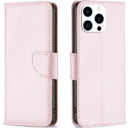 Mobigear Excellent iPhone 16 Pro Hülle Klapphülle Geldbörse - Roségold
