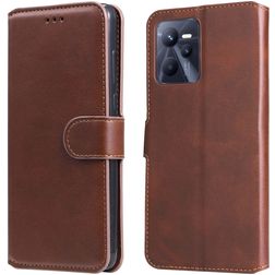 Mobigear Wallet Realme C35 Hülle Klapphülle Geldbörse - Braun