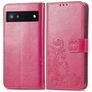 Mobigear Clover Google Pixel 6a Klapphülle Portemonnaie - Magenta