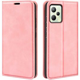 Mobigear Retro Slim Realme C35 Hülle Klapphülle Geldbörse - Pink