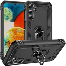 Mobigear Armor Ring Samsung Galaxy A24 Hülle Hardcase Backcover Stoßfest mit Ringhalter - Schwarz