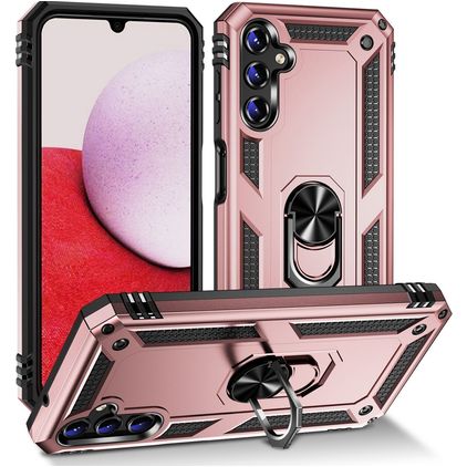 Mobigear Armor Ring Samsung Galaxy A14 Hardcase Backcover Shockproof mit Ringhalter - Roségold