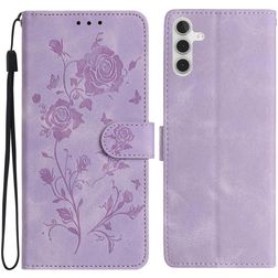 Mobigear Flowers Samsung Galaxy A17 Hülle Klapphülle Geldbörse - Lila