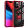 Mobigear Crystal Ring iPhone 14 Pro Max Hülle Hardcase Backcover mit Ringhalter - Transparent / Rot