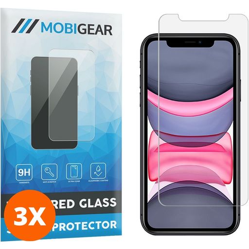 Mobigear iPhone XR Panzerglas Gehärtetes Glas Displayschutz - Hüllenfreundlich (3er Pack)