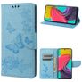Mobigear Butterfly Samsung Galaxy M53 Hülle Klapphülle Geldbörse - Blau