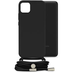 Mobilize Lanyard Gelly Samsung Galaxy A03 Flexibles TPU Handykette - Schwarz