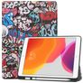 Mobigear Tri-Fold Gel iPad 8 (2020) Hülle TPU,Kunstleder Klapphülle + Stifthalter - Grafitti