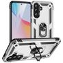 Mobigear Armor ring Samsung Galaxy A36 Hülle Hardcase Backcover Stoßfest mit Ringhalter - Silber