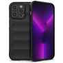Mobigear Bumpy iPhone 14 Pro Max Hülle Flexibles TPU Backcover - Schwarz