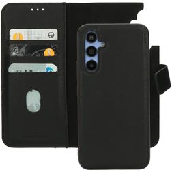 Mobiparts Samsung Galaxy A54 Hülle Echtes Leder Abnehmbare 2in1 Klapphülle Geldbörse - Schwarz