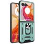 Mobigear Armor Ring Motorola Razr 50 Ultra Hülle Hardcase Backcover Stoßfest mit Ringhalter - Grün