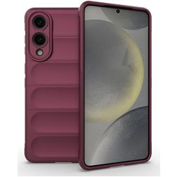 Mobigear Bumpy Samsung Galaxy S25 Edge Hülle Flexibles TPU Backcover - Rot