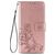 Mobigear Clover Samsung Galaxy A12 Hülle Klapphülle Geldbörse - Roségold