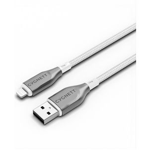 Cygnett Armoured Braided USB-A auf Apple Lightning Kabel 1 Meter - Weiß