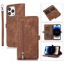 Mobigear Zipper iPhone 14 Pro Hülle Klapphülle Geldbörse - Braun