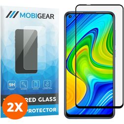 Mobigear Premium Xiaomi Redmi Note 9 Panzerglas Displayschutz - Hüllenfreundlich - Schwarz (2er Pack)