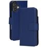 Mobiparts Wallet iPhone 17 Hülle Echtes Leder Klapphülle Geldbörse - Blau