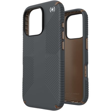 Speck Presidio2 Grip iPhone 16 Pro Hülle Hardcase Backcover Stoßfest - Charcoal Grey