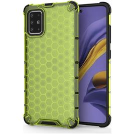 Mobigear Honeycomb Samsung Galaxy A51 Hülle Hardcase Backcover Stoßfest - Grün