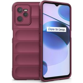 Mobigear Bumpy Realme C35 Hülle Flexibles TPU Backcover - Weinrot