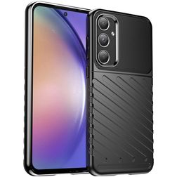 Mobigear Groove Samsung Galaxy A55 Hülle Flexibles TPU Backcover - Schwarz