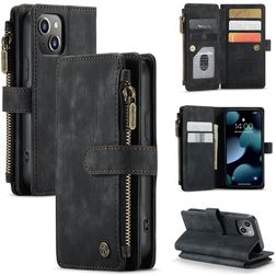 CaseMe C30 iPhone 13 Mini Klapphülle Portemonnaie - Schwarz