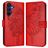 Mobigear Flowers Samsung Galaxy A17 Hülle Klapphülle Geldbörse - Rot