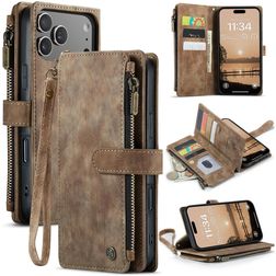 CaseMe C30 iPhone 17 Pro Max Hülle Klapphülle Geldbörse - Braun