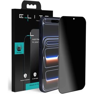 Elite iPhone 17 Pro Panzerglas Displayschutz Privacy - Hüllenfreundlich - Schwarz
