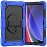 Mobigear SureGrip Xtreme Samsung Galaxy Tab A9 Plus (2023) Hülle Kunststoff,Silikon Backcover + Schulterträger + Ständer - Blau