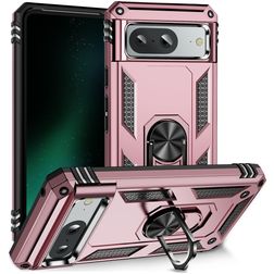 Mobigear Armor Ring Google Pixel 8a Hülle Hardcase Backcover Stoßfest mit Ringhalter - Roségold