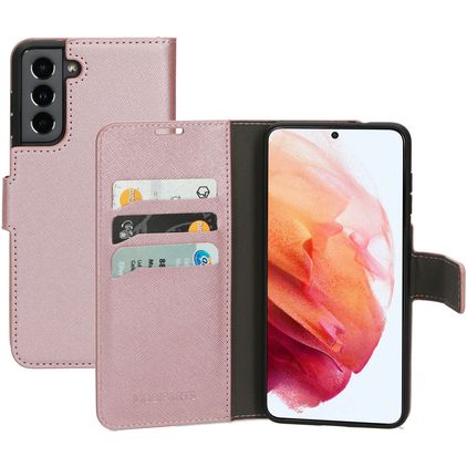 Mobiparts Saffiano Wallet Samsung Galaxy S21 Klapphülle Portemonnaie - Pink