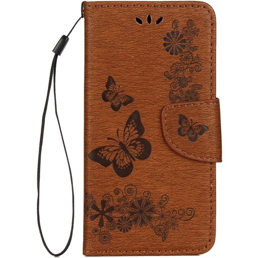 Mobigear Butterfly iPhone XS Hülle Klapphülle Geldbörse - Braun