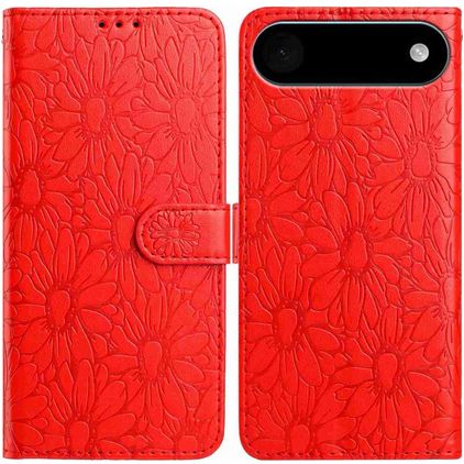Mobigear Flowers iPhone Air Hülle Klapphülle Geldbörse - Rot