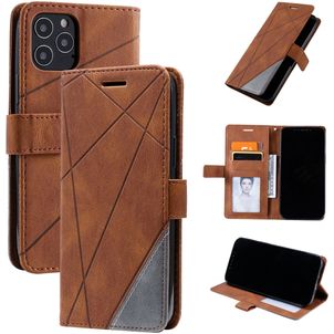 Mobigear Rhombus iPhone 12 Pro Hülle Klapphülle Geldbörse - Braun
