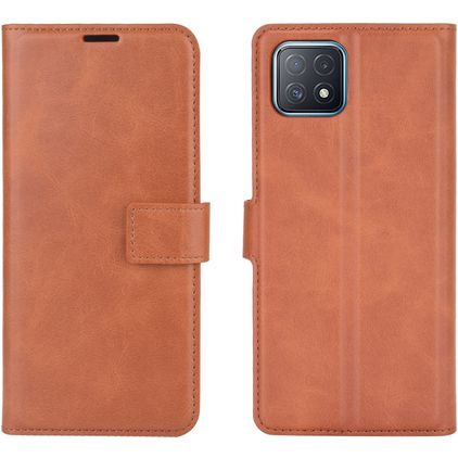 Mobigear Wallet OPPO A73 5G Hülle Klapphülle Geldbörse - Braun
