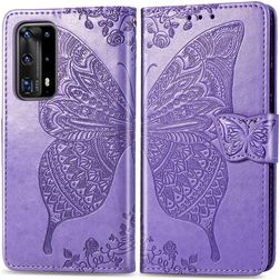 Mobigear Butterfly Huawei P40 Pro Klapphülle Portemonnaie - Lila