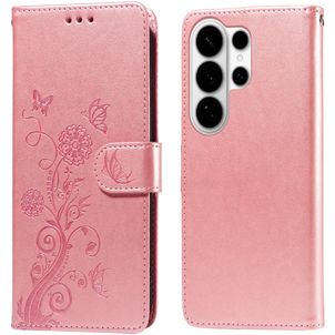 Mobigear Flowers Samsung Galaxy S26 Ultra Hülle Klapphülle Geldbörse - Roségold