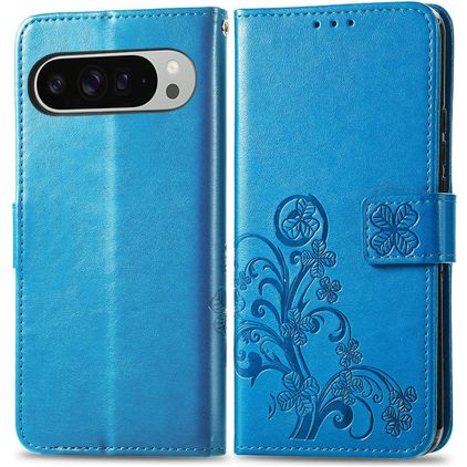 Mobigear Clover Google Pixel 9 Pro XL Hülle Klapphülle Geldbörse - Blau