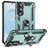 Mobigear Armor Ring Samsung Galaxy S25 Edge Hardcase Backcover Shockproof mit Ringhalter - Grün
