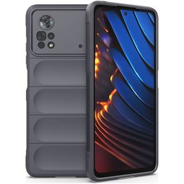 Mobigear Bumpy POCO X4 Pro 5G Hülle Flexibles TPU Backcover - Charcoal