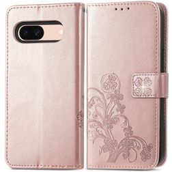 Mobigear Clover Google Pixel 8a Hülle Klapphülle Geldbörse - Roségold